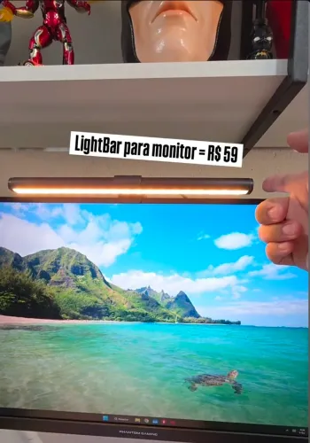 Lightbar para Monitor, Barra de Led p/ iluminar mesa, teclado e mouse, Pc Gamer, Gabinete