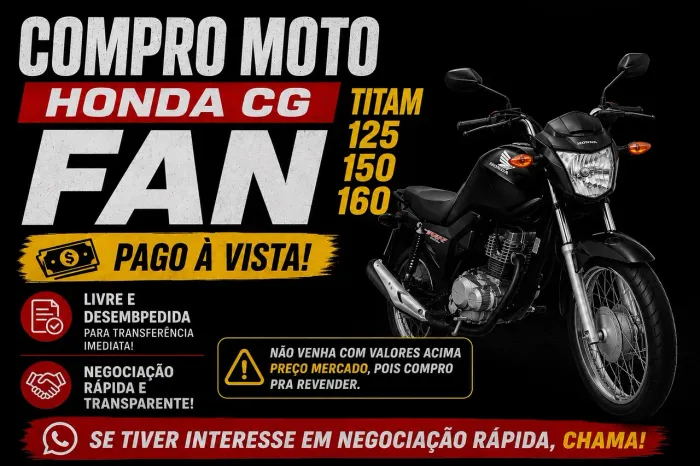 Oportunidade venda rápida de sua moto 