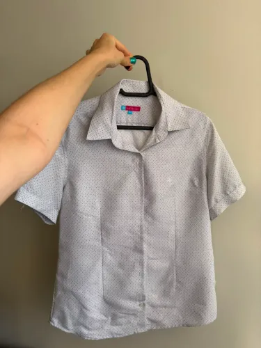 Blusa Les Chemises - branco com poá e gola - Tamanho 40