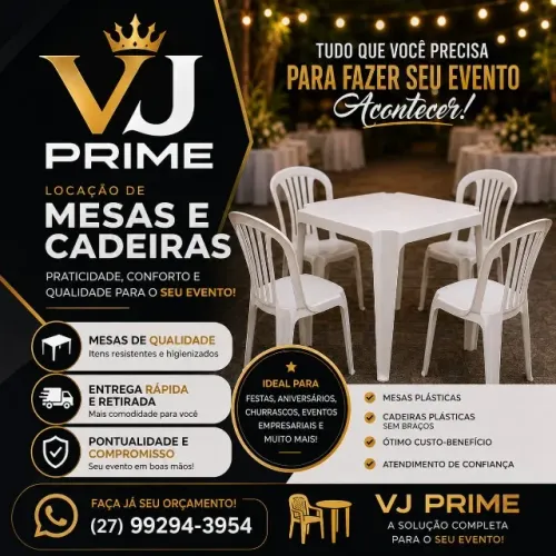 Aluguel de mesas e cadeiras para evento