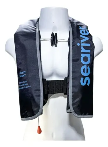Colete Salva-Vidas Inflável Sea River 150N SOLAS Automático Preto