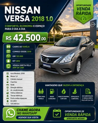 Nissan Versa 1.0 12V Flexstart 4P Mec. 2018