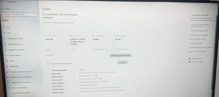 . Computador Completo Intel Core i5 + Monitor LG 24" + 8GB RAM + SSD 240GB
