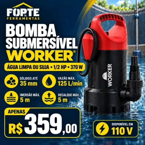 Bomba Submersível Worker 1/2 HP - 370 W