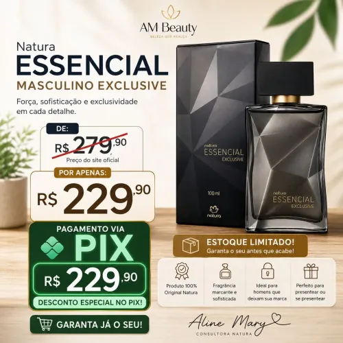 Perfume Masculino Essencial Exclusive Natura 
