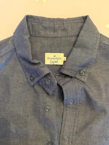 Camisa Oxford Brooksfield Cinza