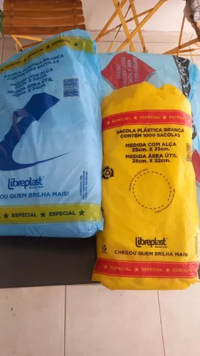 Sacolas Brancas 3 Tamanhos. Cada Pacote com 1000 unidades.