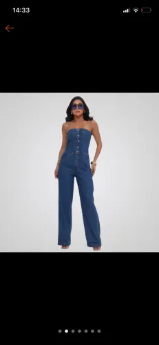 Macacão Jeans, usado uma única vez