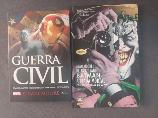 Livros - Guerra Civil Marvel e Batman Piada Mortal DC 