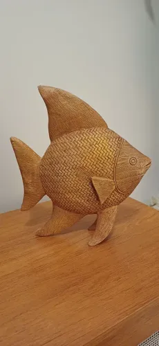 Peixe Decorativo em Madeira Maciça - Novo