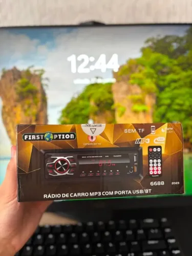 Som de Carro MP3 e Bluetooth com Controle - First Option