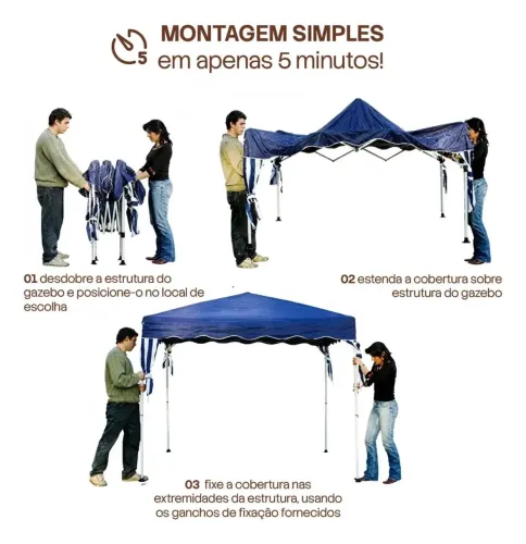 Tenda Gazebo dobrável Yayo Preto Proteção Uv e À prova dgua