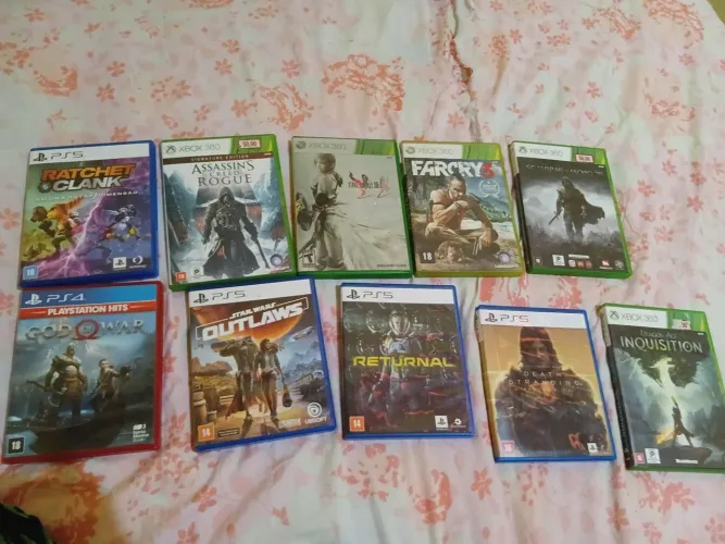 JOGOS PS5 DE 75 REAIS, PS4 E XBOX 360 50 REAIS CADA