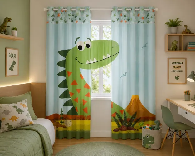 Cortina infantil do dinossauro 2,80x 1 60