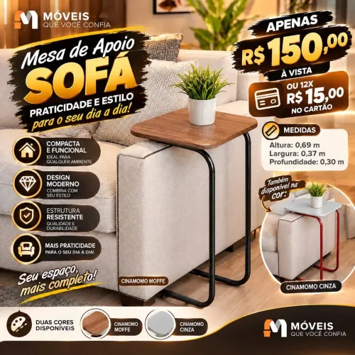 Mesa de apoio sofá