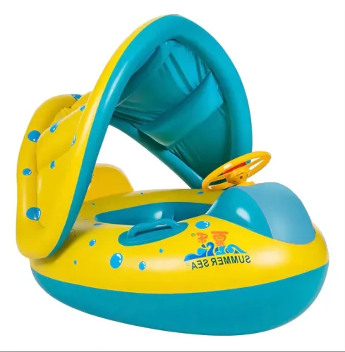 Boia Bote Bebê Infantil Inflável Piscina Com Cobertura De Proteção