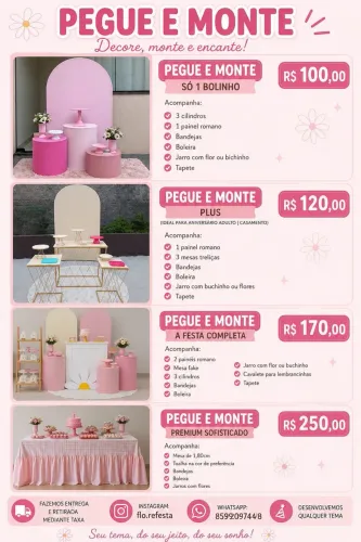 Pegue e monte fazemos entrega e retirada