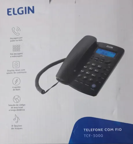 Telefone Elgin com fio.