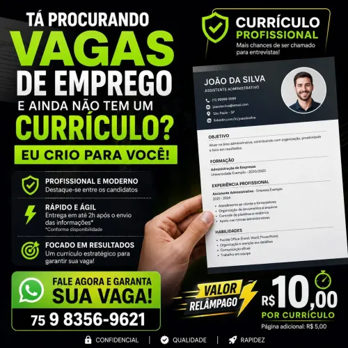 Currículo profissional barato