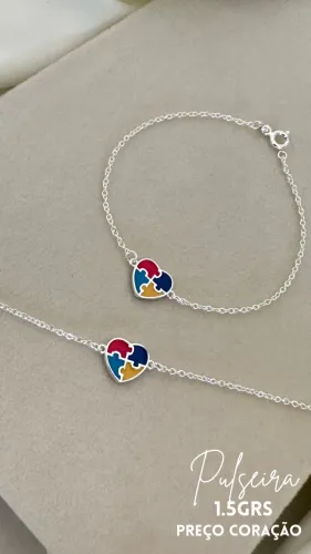 Pulseira Altista (Prata 925) Simbolo dê Coração.