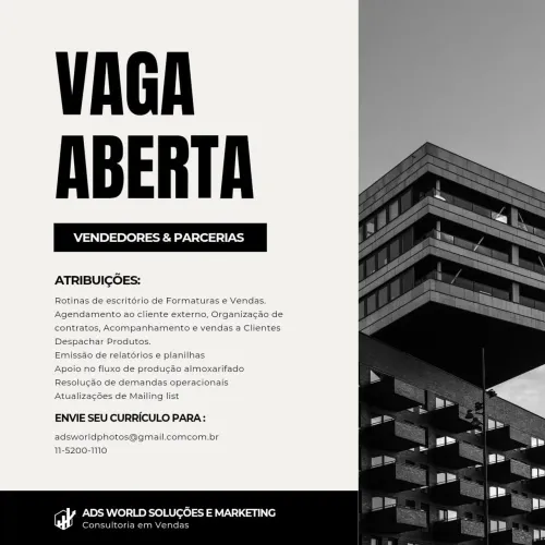 Vagas & Parceria De Vendedores 