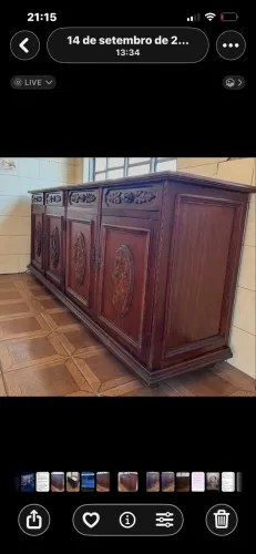 Lindo buffet antigo colonial madeira maciça