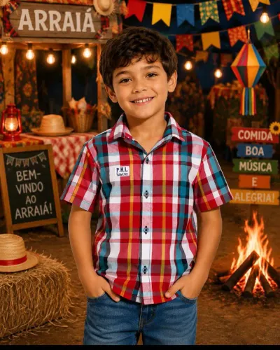 Camisa Xadrez Infantil - P.H.L. TAM:02