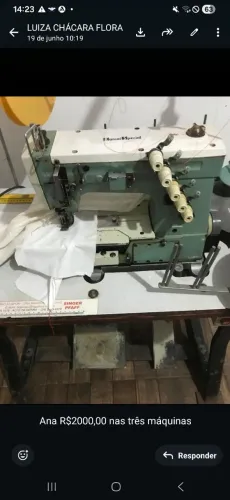 VENDO LOTE CONTENDO 01 OVERLOCK SIRUBA/01MÁQUINA DE COSTURA RETA /01 COLARETE KANSAI