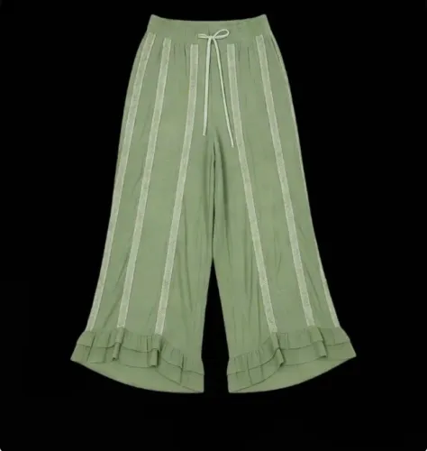 calça saída de praia pantacourt verde