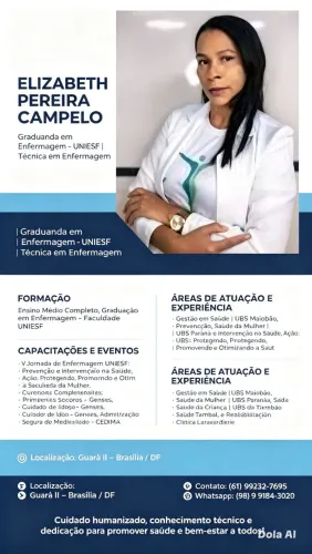 Enfermeira e cuidadora em Brasília