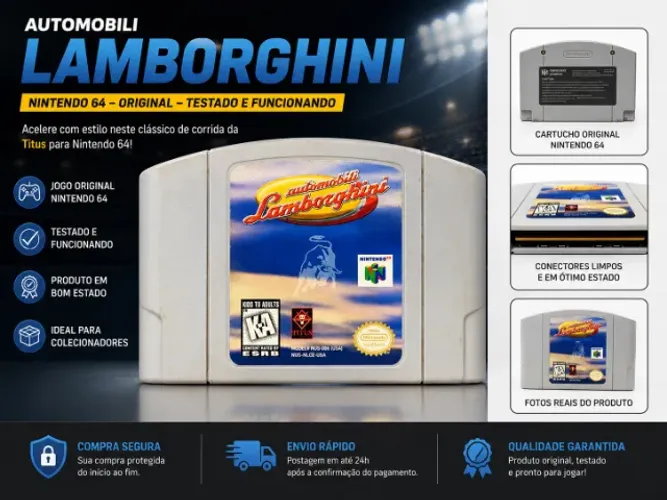 Automobili Lamborghini Original Nintendo 64 N64 - Cartucho - Testado e Funcionando