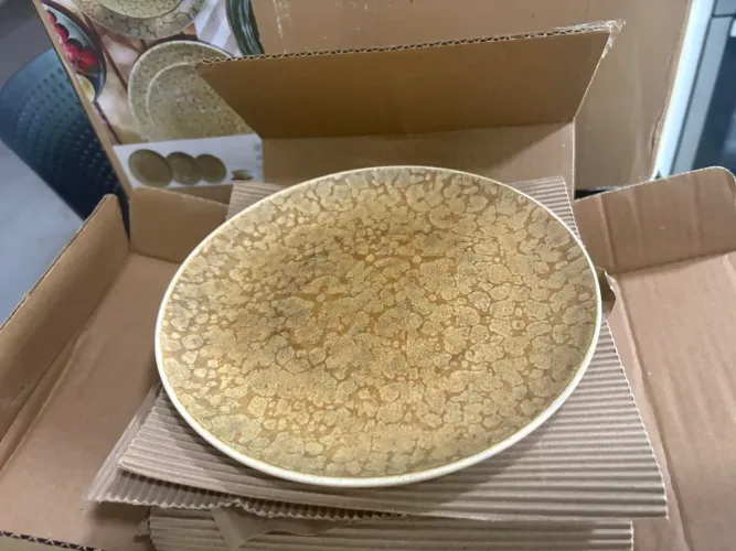 Aparelho De Jantar Unni Solara 30 Peças Marrom Oxford - novo na caixa