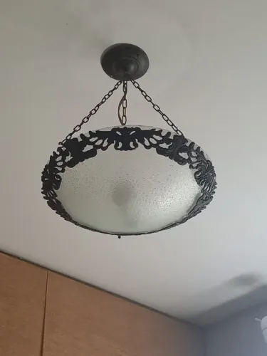 Lustre de Ferro com Murano 
