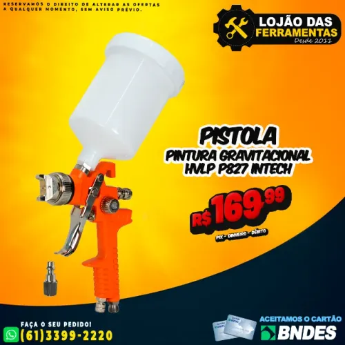 Pistola Pintura Gravitacional HVLP P827 Intech