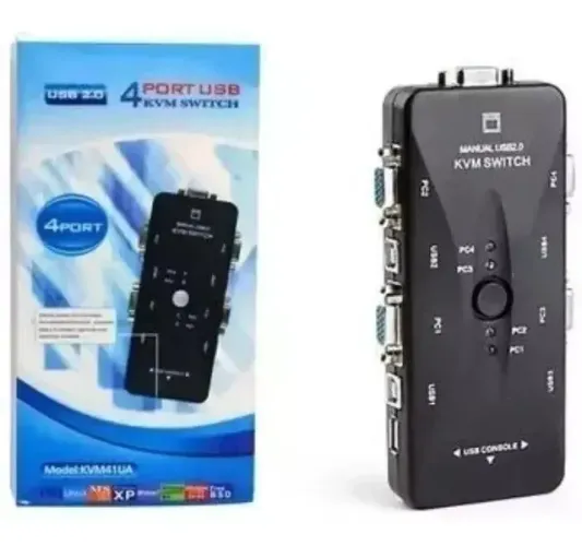Chaveador Kvm Usb Switch 4 Portas Vga