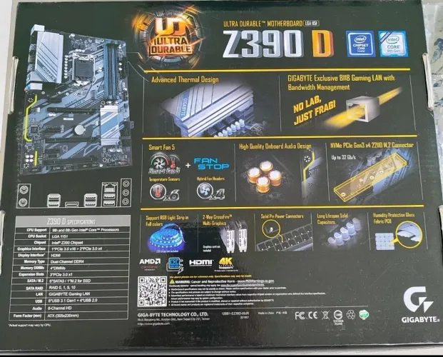 Placa mãe Z390D Gigabyte DDR4