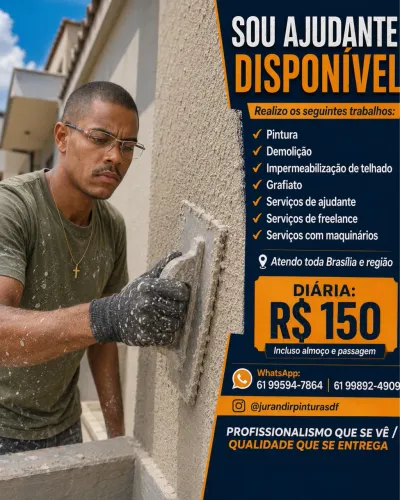 Ajudante de Pedreiro / Pintor / Serviços Gerais - Brasília e Região