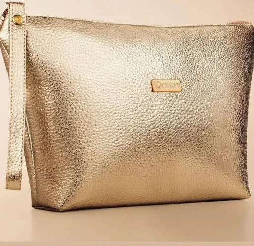 Necessaire natura dourada 25x18 chique 