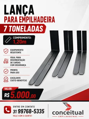 LANÇA PARA EMPILHADEIRA 7 TONELADAS