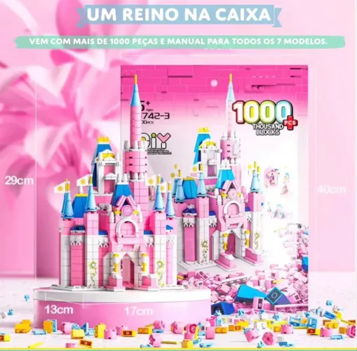 Castelo Mágico Blocos De Montar 1000 Peças Princesa