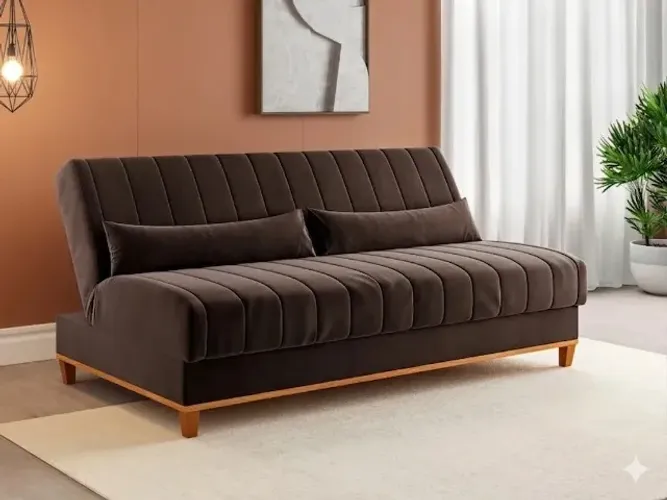 Sofá cama marrom design moderno e elegante
