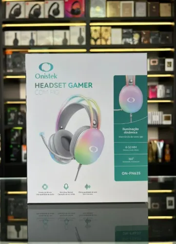 Headset Gamer ON-FN635 Leds Rgb Com Microfone P3 + Usb Branco (Novo)