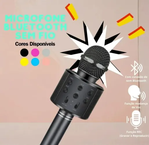 Microfone com efeito e caixa embutida
