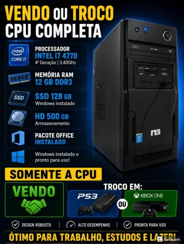 CPU i7 , 12 de ram ( vendo ou troco em ps3 ou Xbox one 