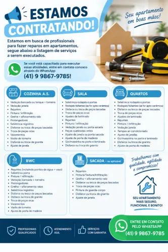 Vaga para serviços de acabamento
