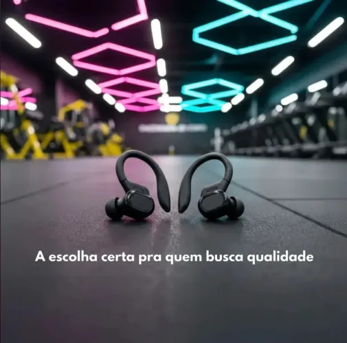 Fone Bluetooth 5.3 Esportivo TWS c/ Gancho Anti-Queda