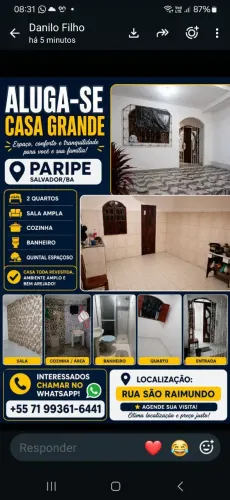 Alugo cass paripe. 