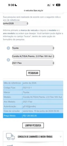 Toyota Corolla Altis Prem. Hybrid 1.8 Flex AUT 2021