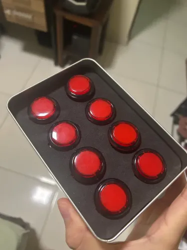 Botão qanba vermelho 30mm e sanwa branco 30mm