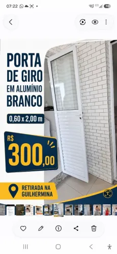 Porta de alumínio branca
